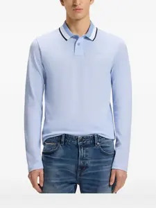Поло с длинными рукавами Boss, синий