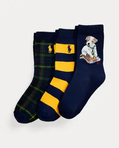 Набор из 3 длинных унисекс носков с Polo Dog Polo Ralph Lauren, мультиколор