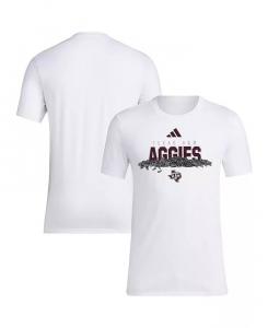 Футболка мужская белая Texas AM Aggies Baseball с изображением семян подсолнечника adidas