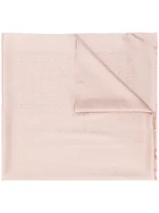 Шарф с бахромой и принтом Gancini Ferragamo, розовый