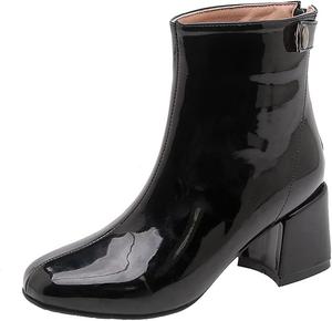 Женские ботильоны на каблуке, с заостренным носком, удобные, на шпильке, с застежкой-молнией сзади, короткие COMFASH, Black