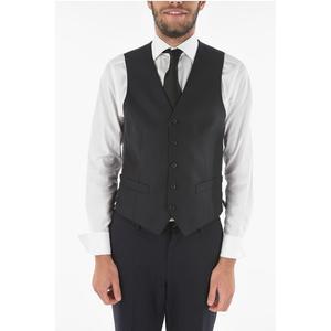 CC COLLECTION Жилет REFINED из натуральной шерсти с застежкой на 5 пуговиц Corneliani, Blue