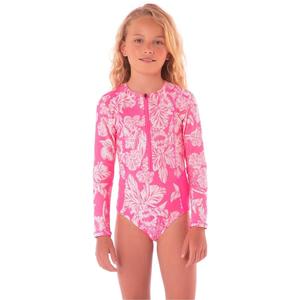 Детский купальник-рашгард Maaji Miku One Piece Pink Blossom Tropical Rashguard Swimsuit RED146