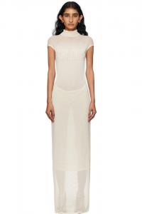 Махровое макси-платье Jean Paul Gaultier, экрю