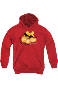 Детская толстовка с капюшоном Batman "Летучие мыши-фонари" Gildan, красный