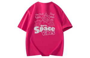 Футболки унисекс с круглым вырезом, тонкие, плотные Disney, rose красный