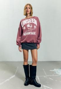 Толстовка Bershka BOATNECK PRINTED, Light Pink