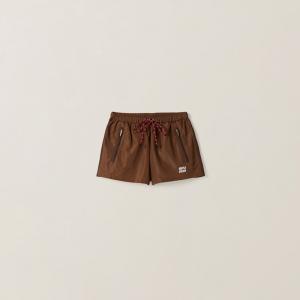 Шорты из технической ткани Miu Miu, коричневый
