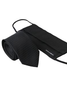 Черная 100% шелковая регулируемая маска для лица с завязкой Dolce & Gabbana