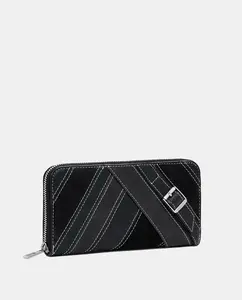 Большой кошелек с декоративными ремешками Desigual, черный