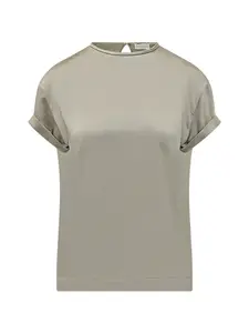 Футболка с подвернутыми рукавами Brunello Cucinelli, бежевый