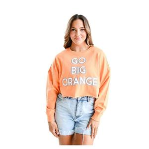 Женский свитшот Tennessee Volunteers Gameday Social Orange Raw Edge Boxy Cropped Unbranded