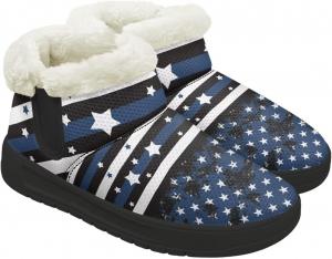 Зимние женские ботинки с меховой подкладкой, подошва EVA, утепленные удобные зимние ботинки для снега, уличные, размер 4,5-14 Chririnla, Blue American Flag