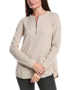 Форте Кашемир Свитер с Застежкой на Четверть и Складками на Спине Forte Cashmere, серый