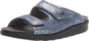 Сандалии SAS Cozy с регулируемой комфортной стелькой, серебристый/синий