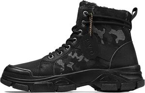 Мужские зимние легкие походные ботинки с камуфляжным принтом, удобные и с нескользящей подошвой, повседневные ботинки Generic, черный