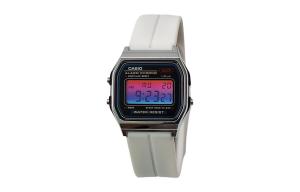 CASIO Кварцевые часы унисекс с силиконовым ремешком и черным циферблатом