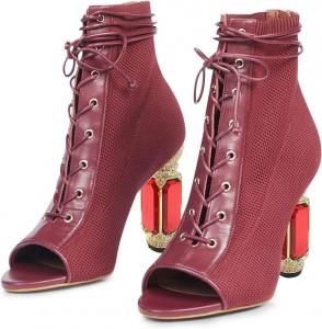 Женские босоножки FSJ с открытым носком и высокой шпилькой, сетчатые, с кружевной шнуровкой, сзади молния, удобные, для свадебной вечеринки, туфли на каблуке, размеры US 4-15, Red