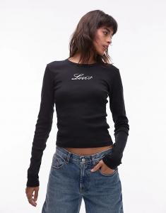 Лонгслив Levi's Rickie с длинным рукавом и блестящим центральным логотипом черного цвета