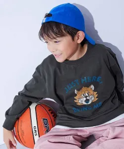 Футболка с длинным рукавом и крупным силуэтом дьявольской лабрадорши, Детская одежда. Размер 26SS Devirock, цвет 003-Cat-Black