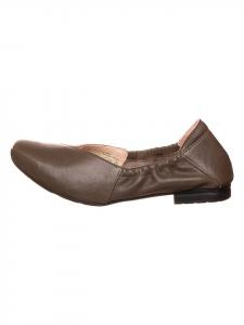 Think! Кожаные балетки коричневого цвета