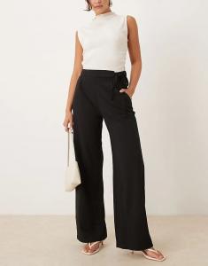 Широкие брюки JDY с завязками, черного цвета