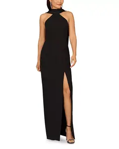 Платье-Колонна с шарфом Aidan Mattox, черный