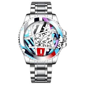 Часы с кварцевым механизмом и стальным ремешком унисекс разноцветный циферблат KANGOL