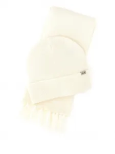 Комплект из шарфа и шапки в рубчик Sun68, белый
