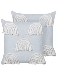 Декоративная подушка Beliani 2er Set Deko LEEA, цвет blau/weiß