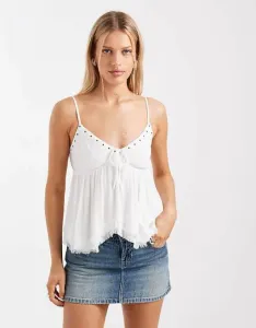 Белая майка в стиле бэби-долл с рюшами Hollister