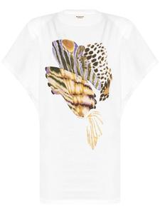 MARANT ÉTOILE хлопковое платье с графическим принтом, белый