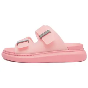 Женские слайды с двойной пряжкой Alexander McQueen, цвет розовый сакура