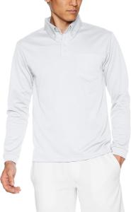 Мужская рубашка-поло с длинным рукавом Glimmer 00314-ABL, с карманом, материал DRY, застежка на пуговицы спереди, плотность ткани 4,4 унции, белый