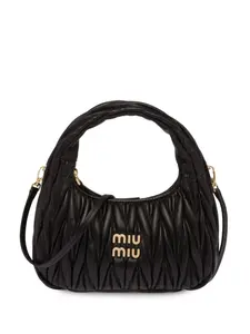Стеганая мини-сумка Miu Wander MIU MIU, черный