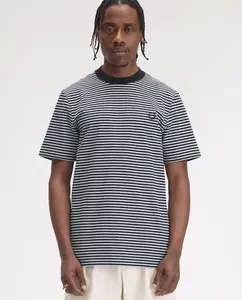 Мужская футболка с короткими рукавами в полоску Fred Perry, черный/белый