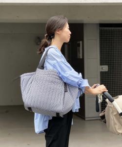 Стираемая стеганая сумка-тоут для мамы (размер M) Solpresa, цвет Gingham Check