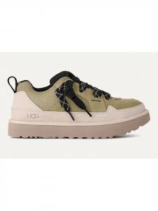 UGG Кожаные кроссовки "Lowmel" бежево-зеленого цвета