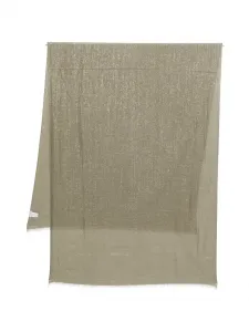 Шарф с бахромой Brunello Cucinelli, зеленый