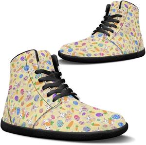 Пасхальные босоножки для женщин с голой пяткой, легкие кроссовки с широкой носочной частью, противоскользящие, высокие, с подошвой нулевого перепада GETELINSENG, Rabbits Egg Carrot Print