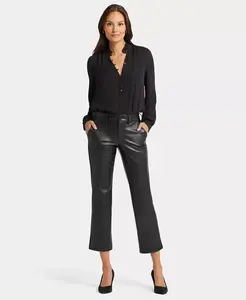 Женские прямые брюки из искусственной кожи NYDJ, черный