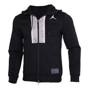 Куртка Air Jordan Casual Sports Hooded Jacket 'Black Light Grey', черный