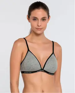 Хлопковый бюстгальтер с треугольными чашками Punto Blanco, серый