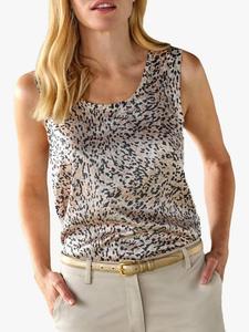 Топ-жилет из шелка с принтом Animal Print Pure Collection, Natural/Multi