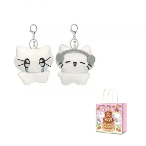 FKOFR Кулон/плюшевая кукла плачущий котенок Love White Headphone Kitten, высота 6см/22см