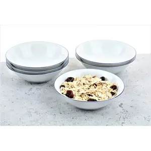 Миска для хлопьев Retsch Arzberg «Heike Blaurand», 6 предметов, фарфор, 6 предметов, производство Германия, белый/синий