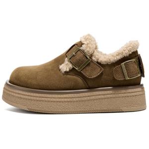 Женские зимние ботинки DAPHNE кожаные противоскользящие, коричневый