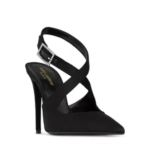 Женские туфли-лодочки Spontini с открытой пяткой Saint Laurent, черный