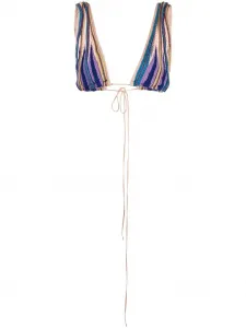 Полосатый топ с завязками Forte Forte, фиолетовый