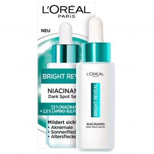 Сыворотка для лица bright reveal dark spot niacinamid serum Loreal Paris, объем 30 мл